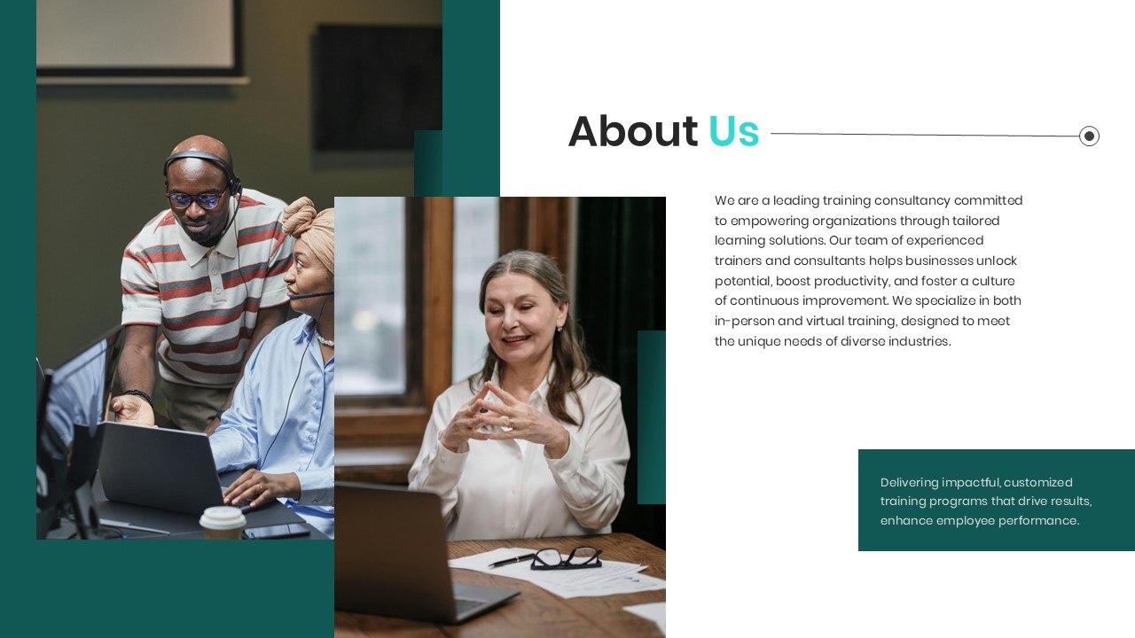 Training Consulting Deck About Us Slide