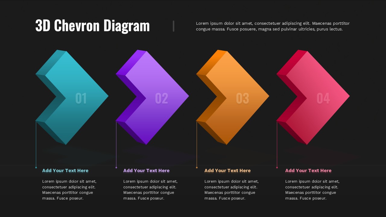3D Chevron Diagram Presentation Slide