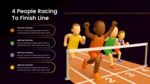 4 People Racing to Finish Line Accomplishment Template