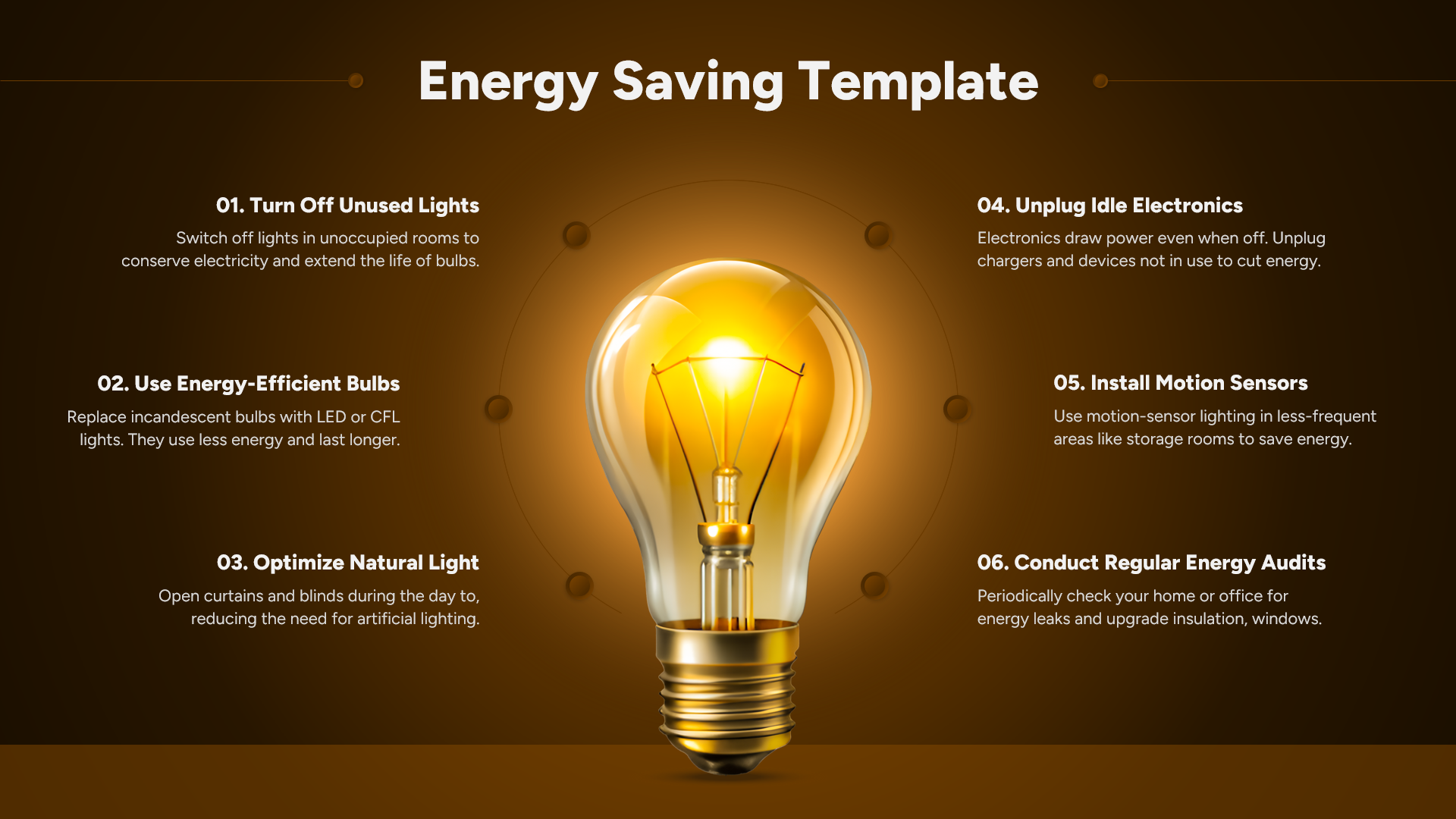 Energy Saving Tips Template for Presentation