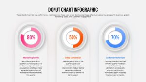 Three Segment Donut Chart KPI Infographic