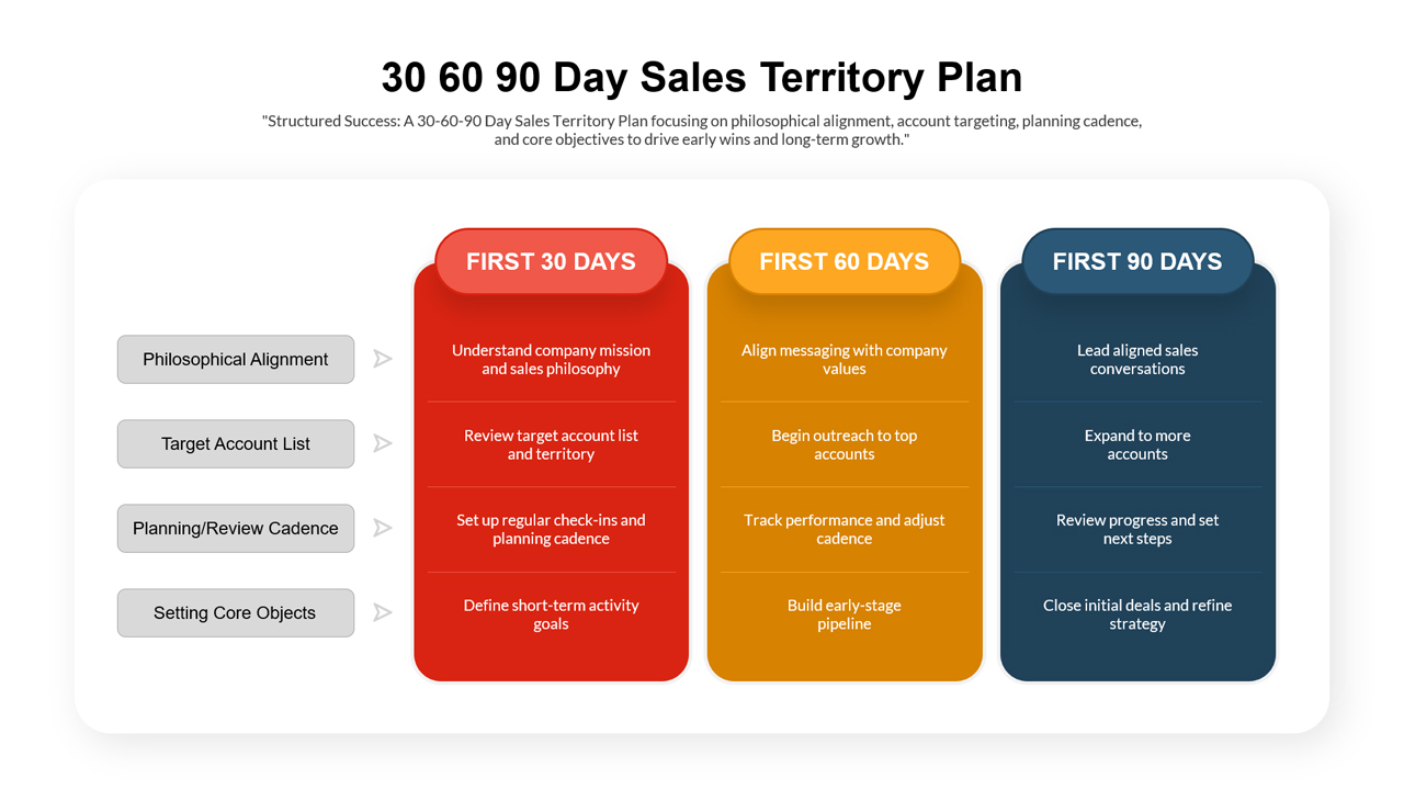 30 60 90 Day Sales Territory Plan Presentation Slide