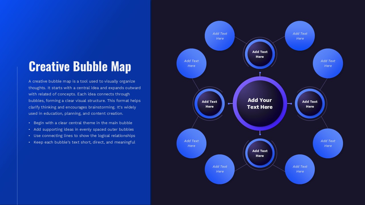 Creative Bubble Mind Map Slide