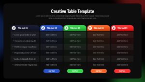 Creative Comparison Table Presentation Slide for PowerPoint