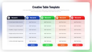 Creative Table Template To presentation design