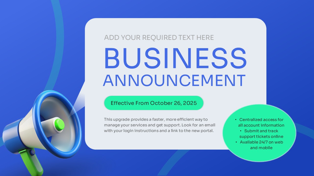 Business Announcement Corporate Presentation Template