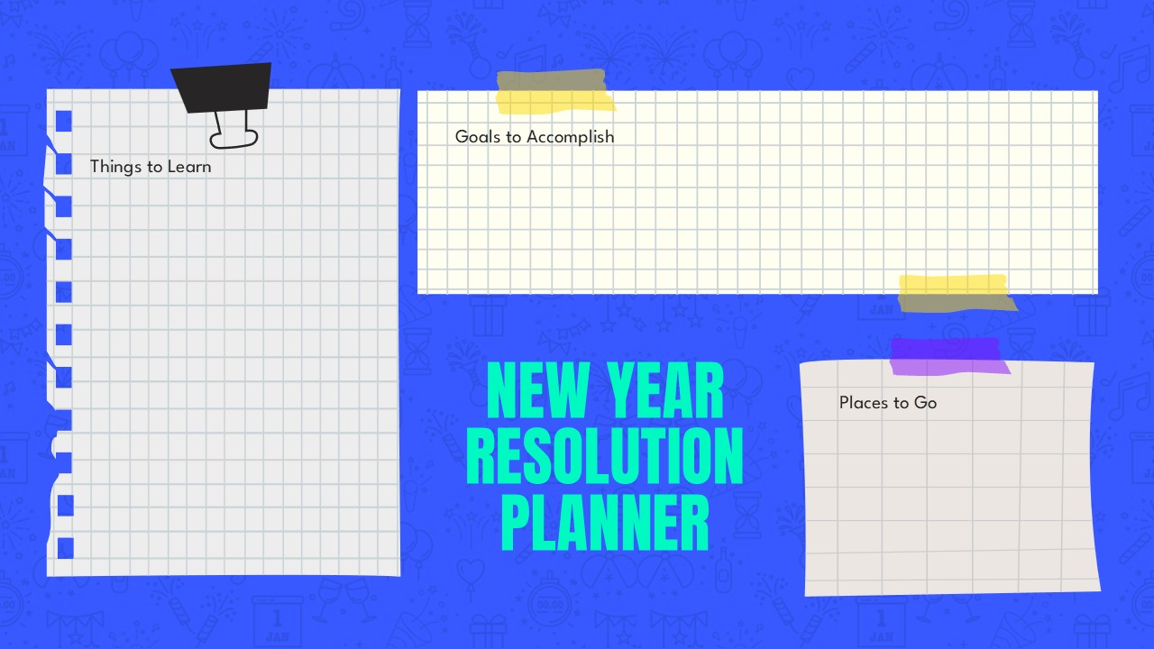 Editable 2026 New Year Resolution Planner Slide For Presentation Design
