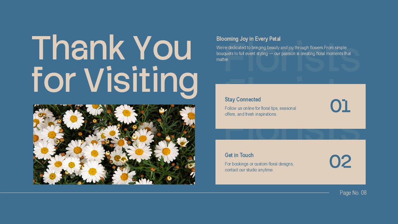Floral Theme Business Presentation Thankyou Slide