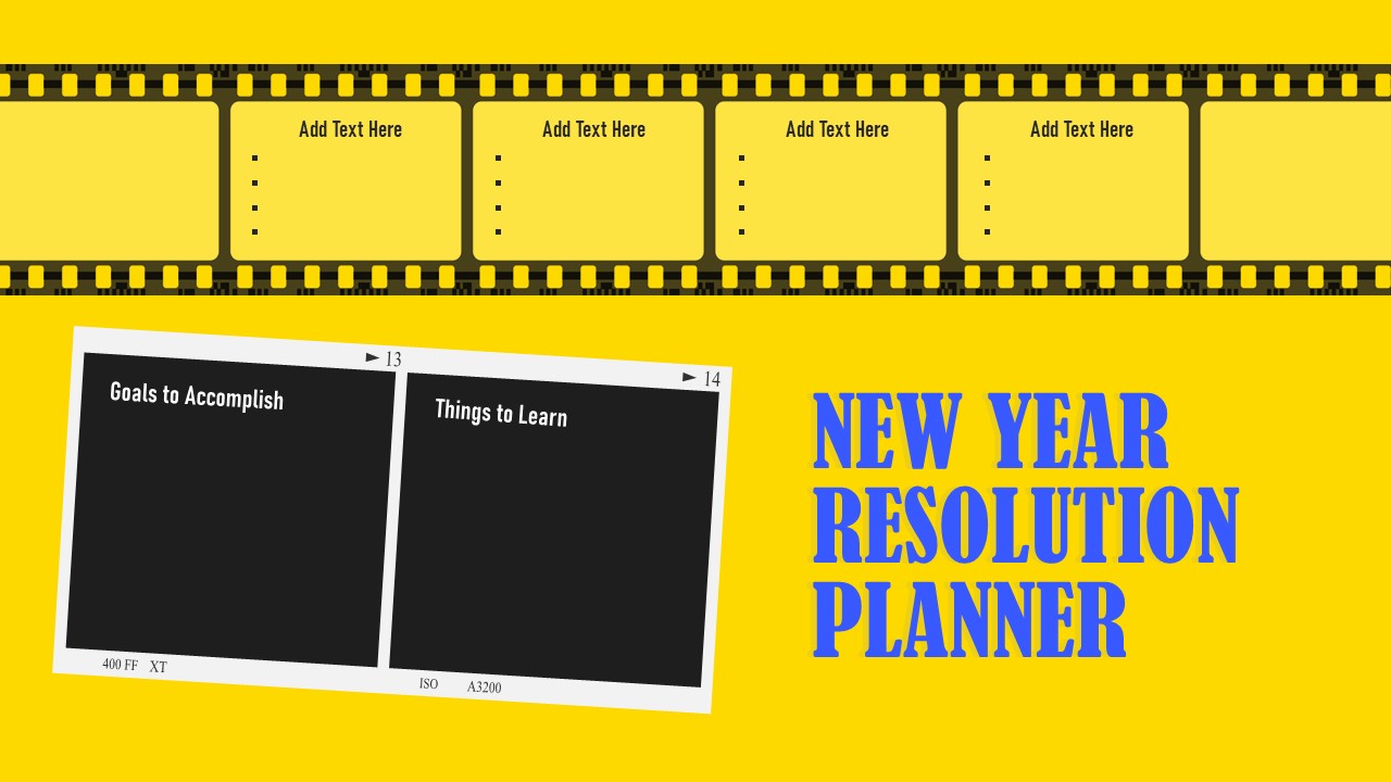 New Year Resolution Planner Film Strip Design