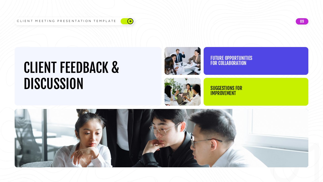 Client Meeting Company Profile Feedback Testimonial Slide