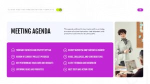 Client Meeting Company Profile Meeting Agenda Slide