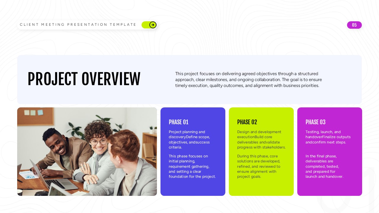 Client Meeting Company Profile Project Overview Slide