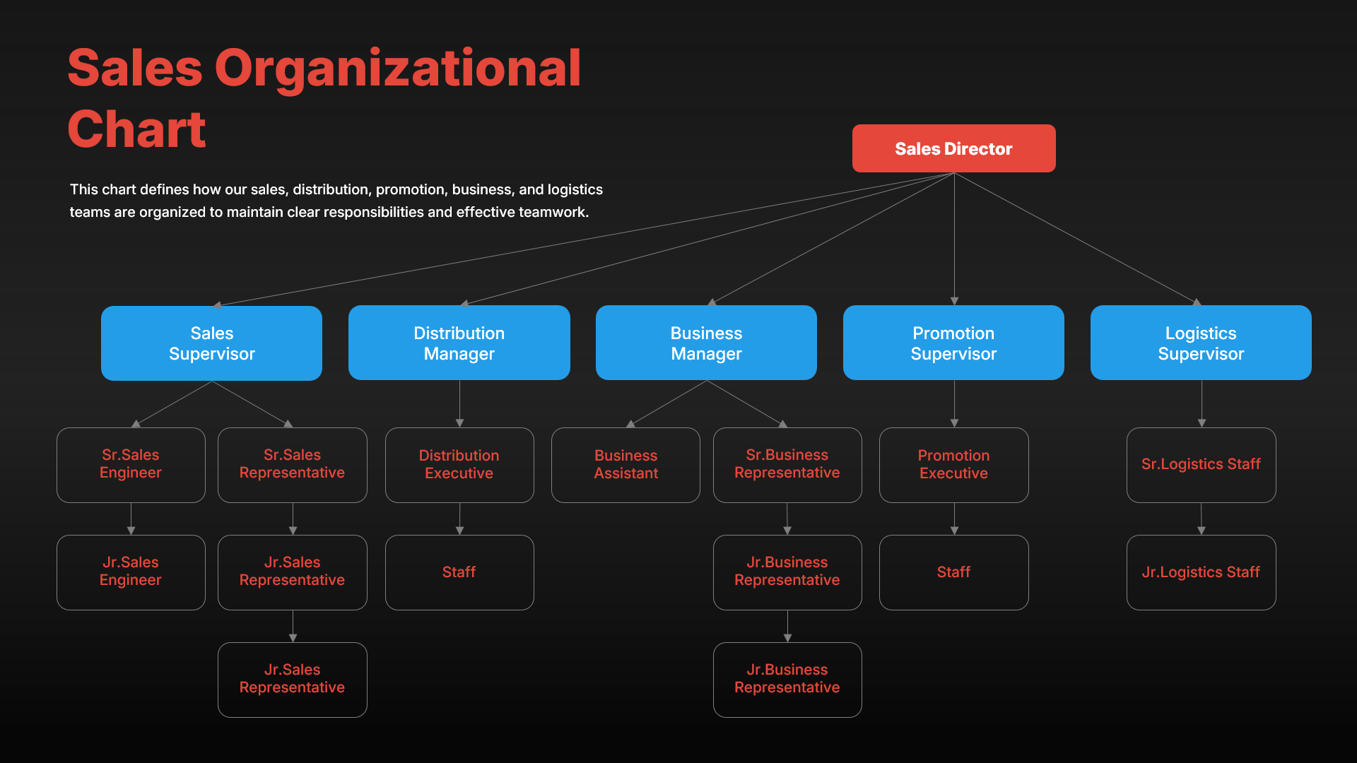 Sales Org Chart Hierarchy Diagram Google Slide
