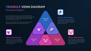 Three Triangle Venn Diagram PPT Slide
