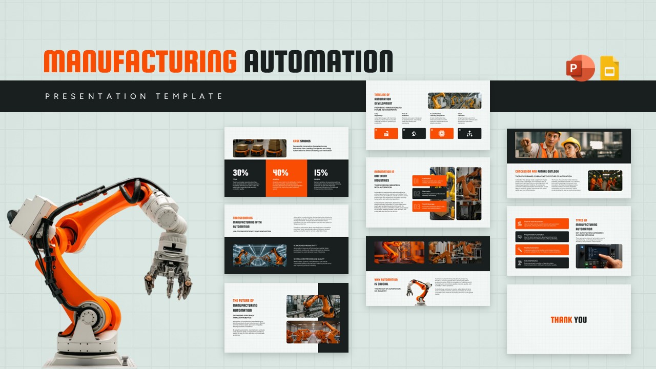 Manufacturing And Automation Template PowerPoint and Google Slides banner image