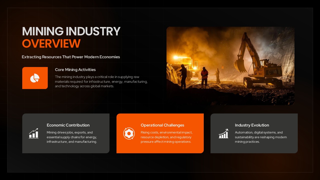 Mining Industry Presentation Overview Slide