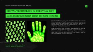 Digital Technology PowerPoint and Google Slides digital hand Matrix style