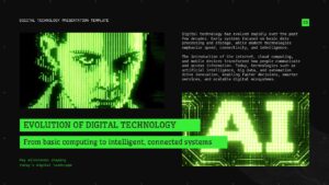 Digital Technology PowerPoint and Google Slides AI evolution timeline