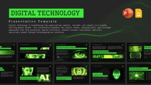 Digital Technology PowerPoint and Google Slides overview grid layout