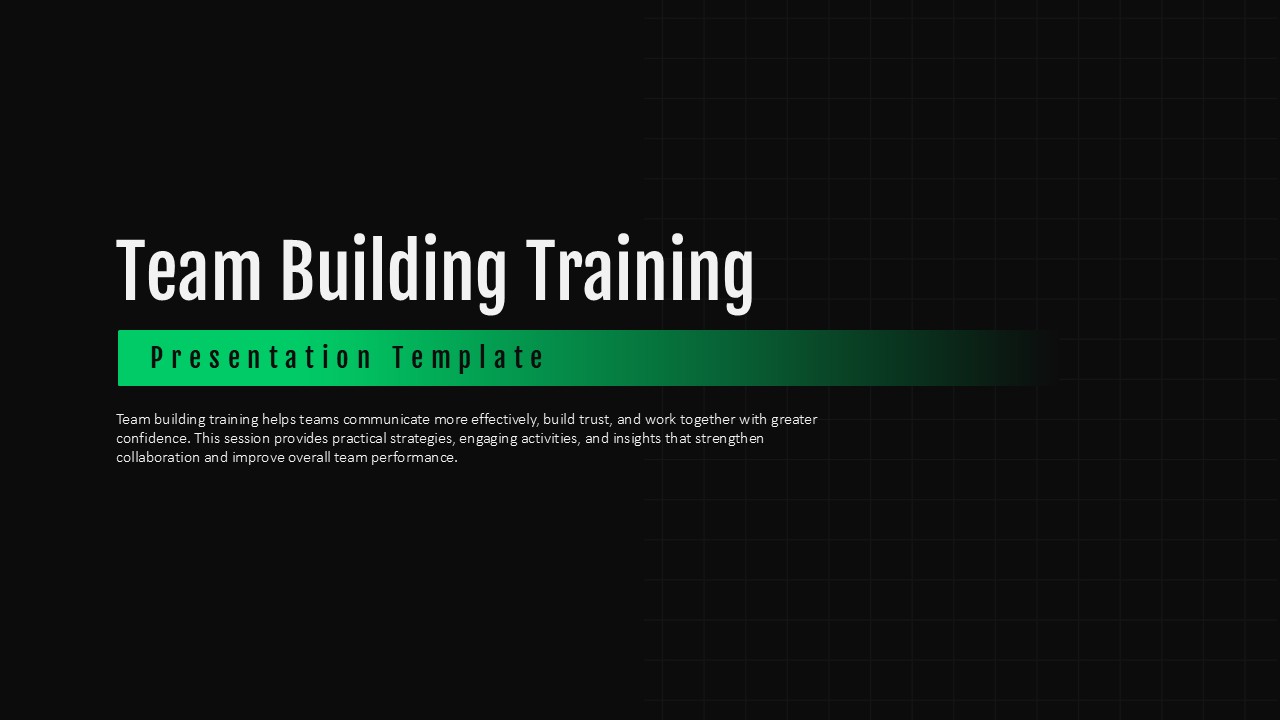 Team Building Training PowerPoint and Google Slides introduction with objectives