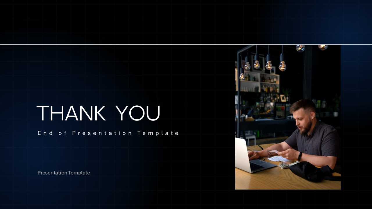 E commerce marketing plan navy blue editable thankyou slide