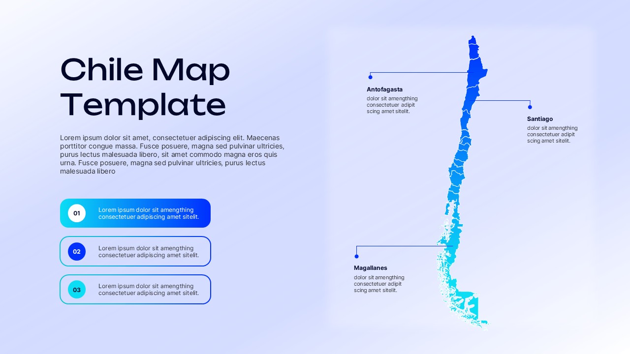 Editable Chile map google slide presentation template