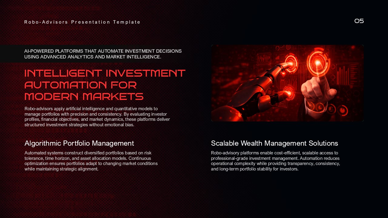 Investment automation ai finance PowerPoint slide