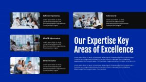 IT company profile presentation deck Expertise slide