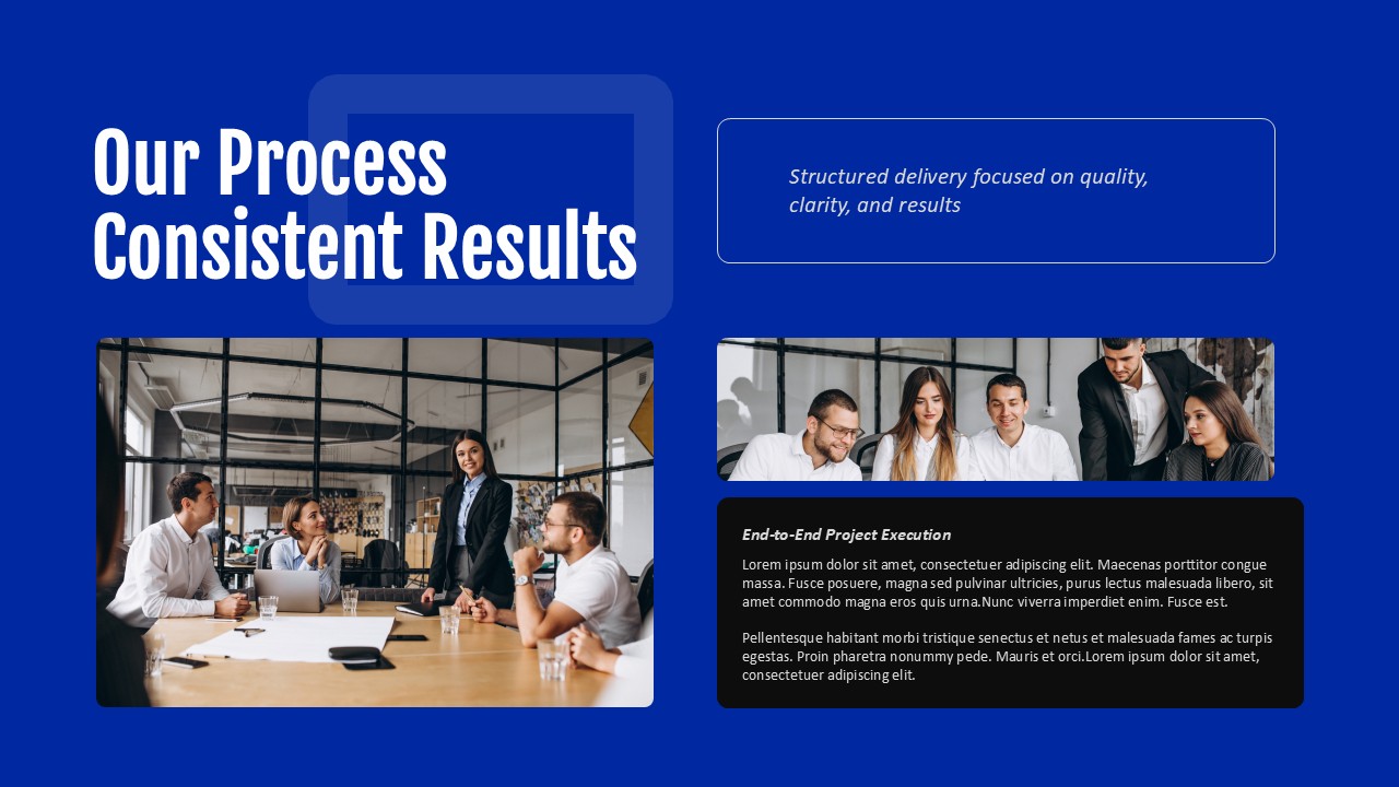 IT company profile presentation deck our process slide