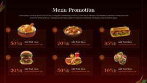 PowerPoint slide to present menu in a Restaurant Marketing Plan