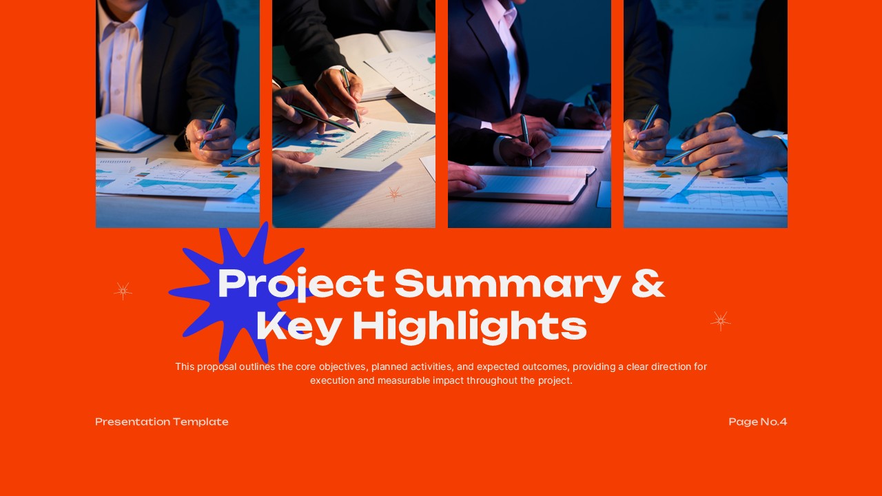 Editable Highlights presentation slide of a Simple Project Proposal Template
