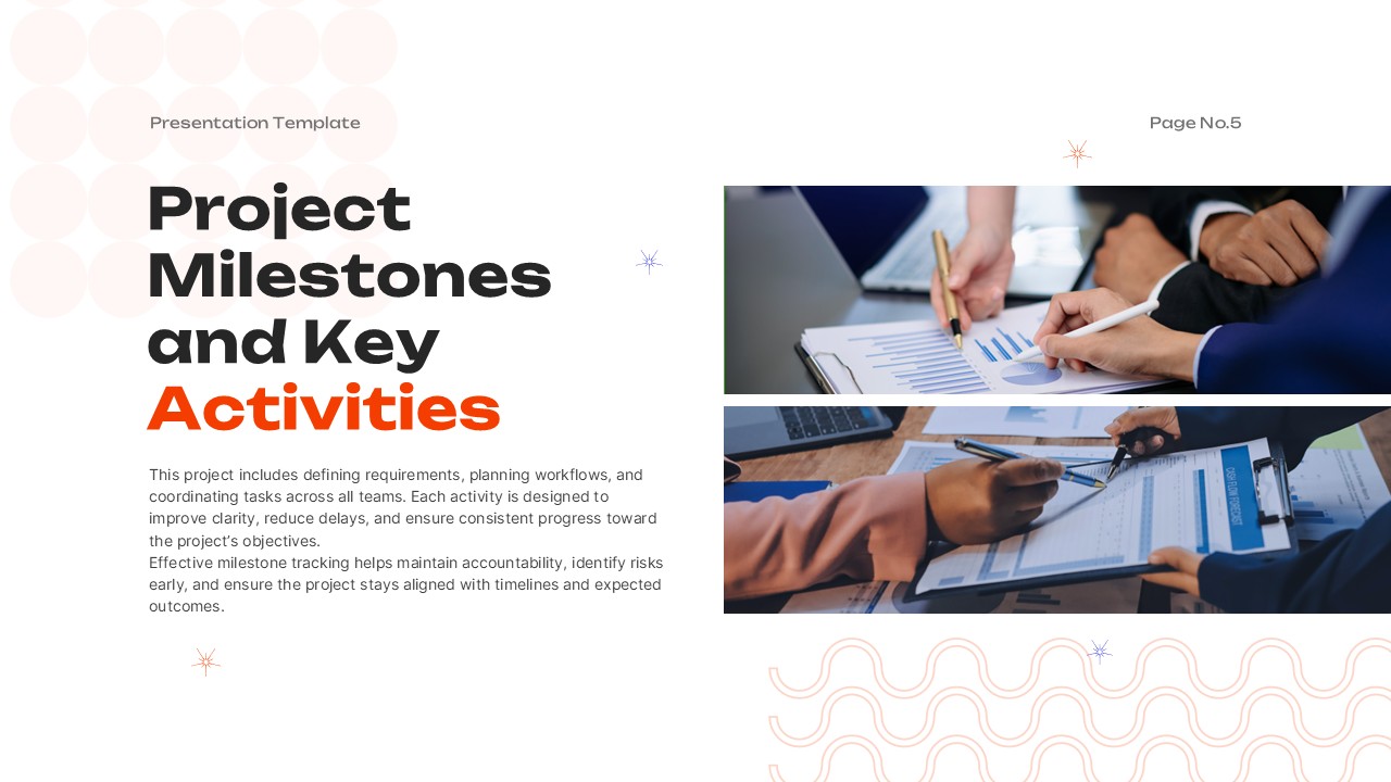 Simple Project Proposal Presentation slide for visualizing milestones