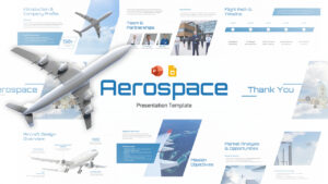 Aerospace presentation cover slide featuring aircraft visuals and modern aviation-themed design elements.