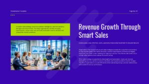 Revenue growth presentation slide showcasing sales performance improvements, growth opportunities, and business expansion strategies.