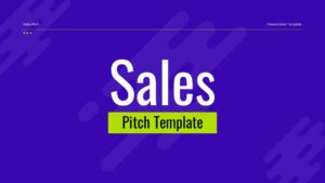Sales pitch cover slide with bold typography and professional design for business presentations and sales proposals.
