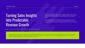 Sales presentation example slide demonstrating revenue growth strategies, business insights, and sales performance improvements.
