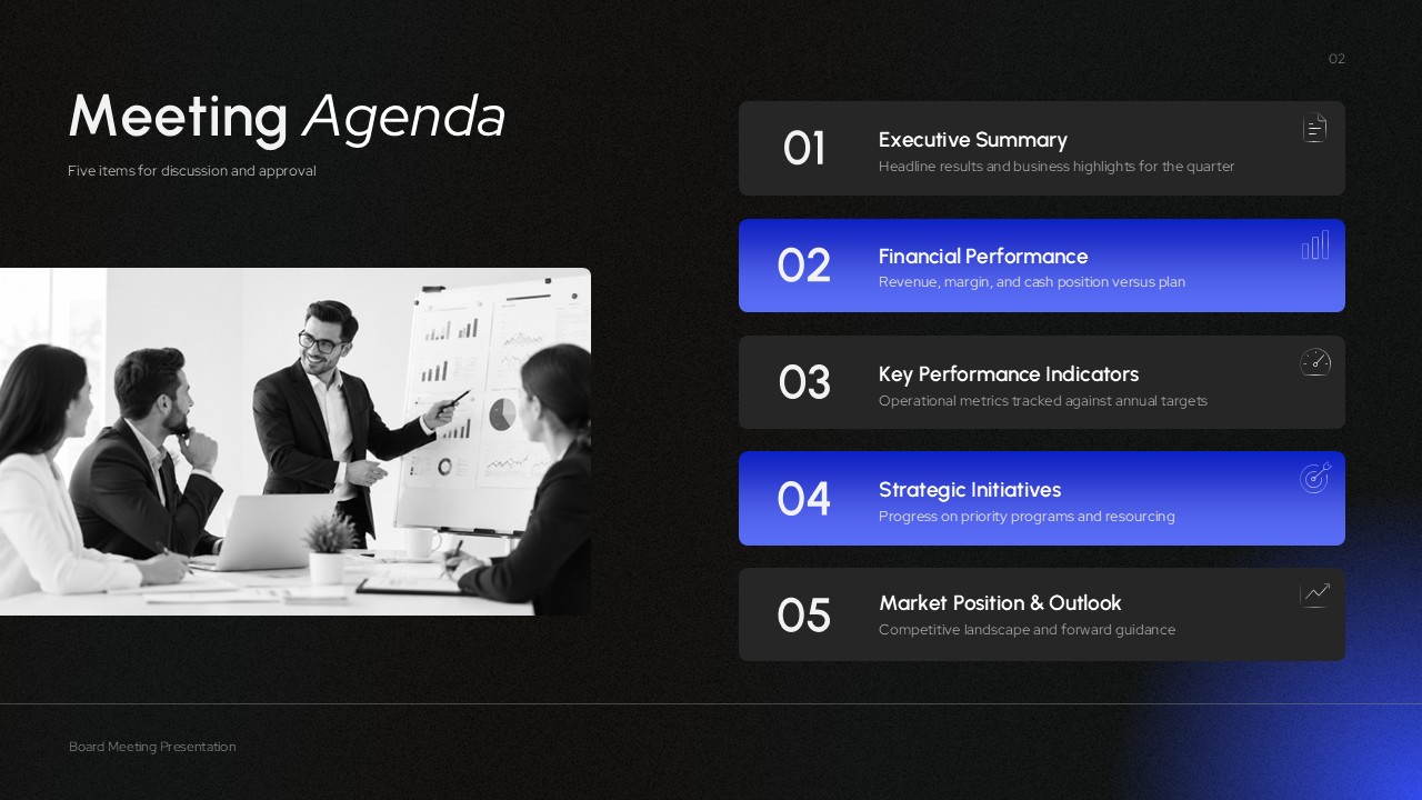 Company Board Meeting Agenda Template
