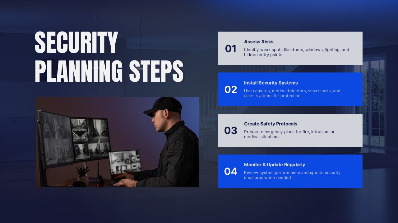 Home Security Planning Steps Presentation Slide