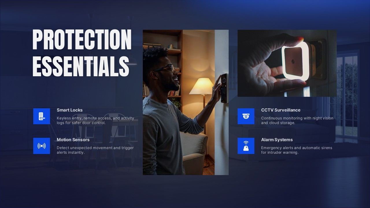 Home Security Protection Essentials PPT Presentation Slide