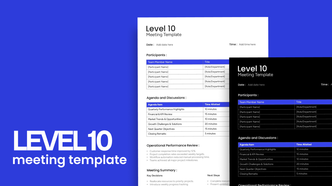 Level 10 Meeting Presentation Template