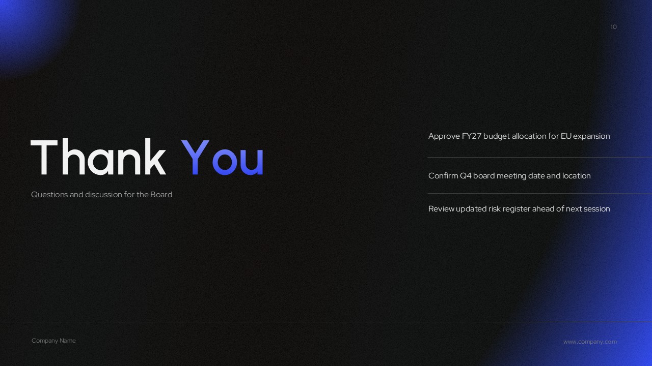 Modern Professional Thank You Slide