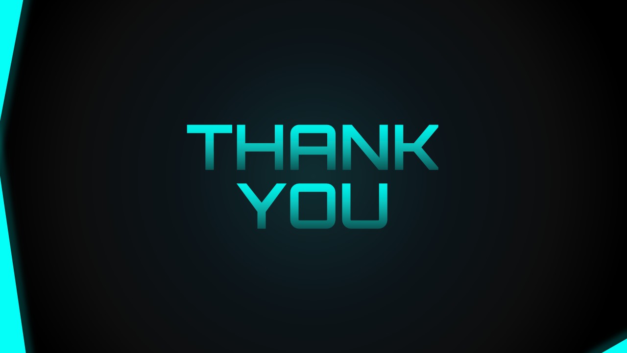 Modern Tech Neon Thank You Slide