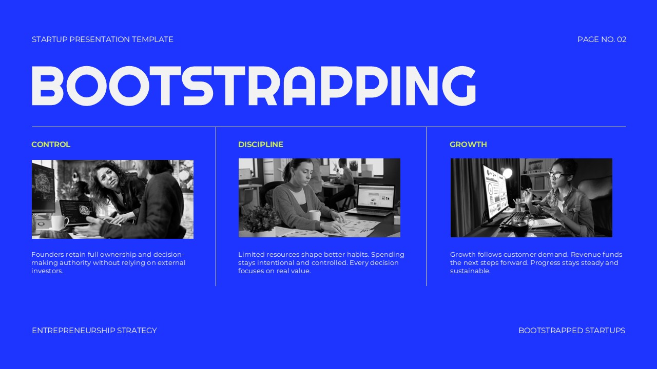 Startup bootstrapping presentation slide