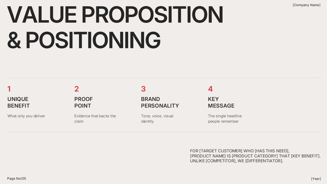 Value Proposition Positioning Presentation Slide