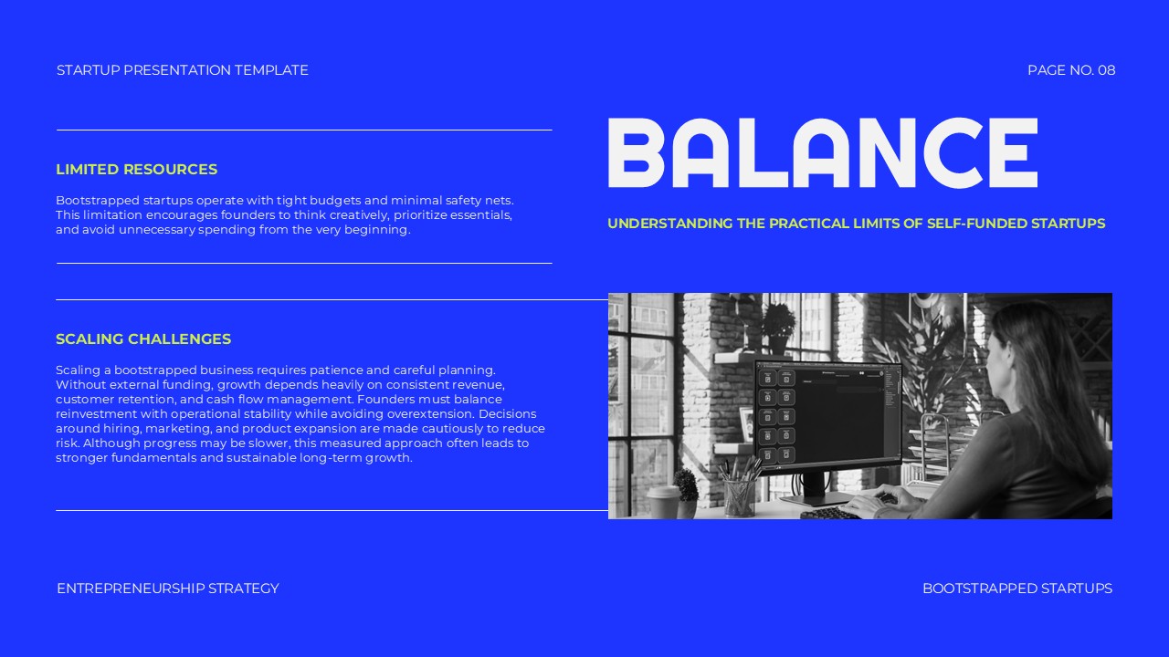 entrepreneurship balance strategy slide