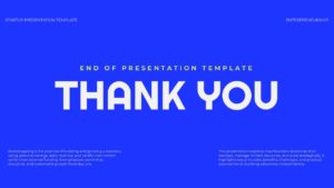 minimal blue thankyou slide