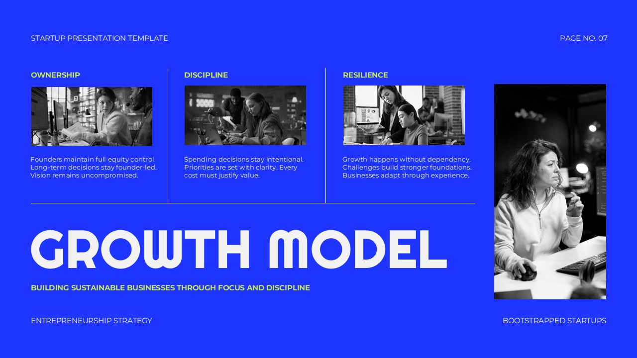 startup business growth model powerpoint slide