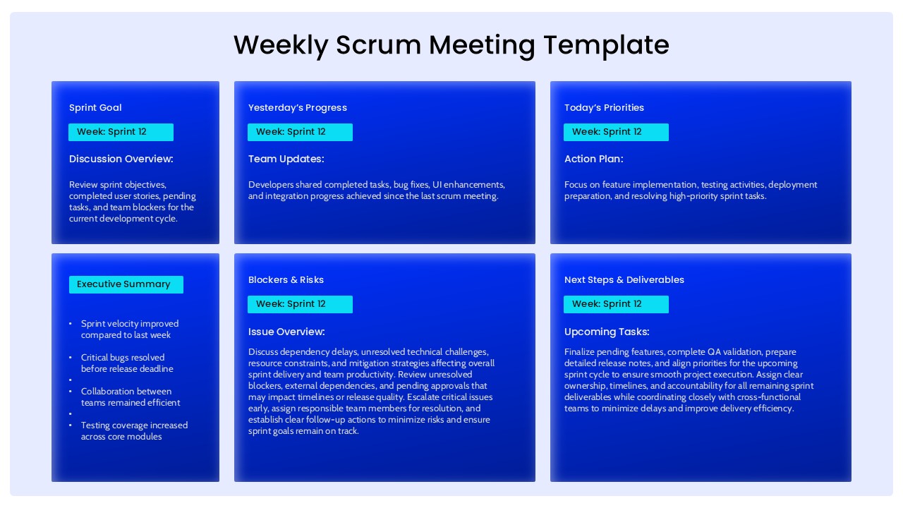 weekly scrum meeting sprint slide