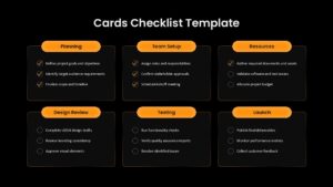 6 card checklist slide template ppt