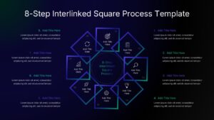 8-Step Interlinked Square Process Template PPT